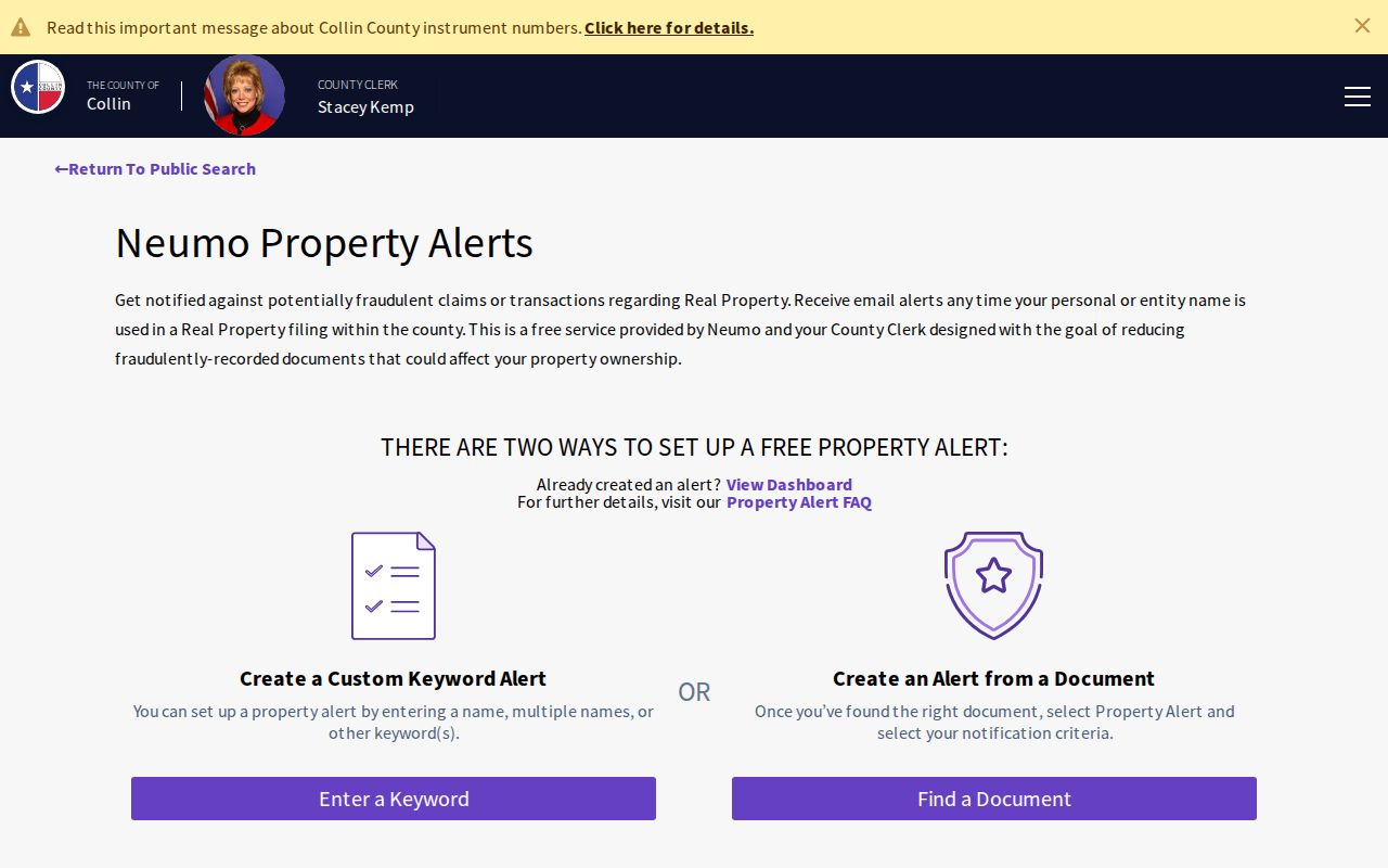Murphy residents directory Collin County property filing alert