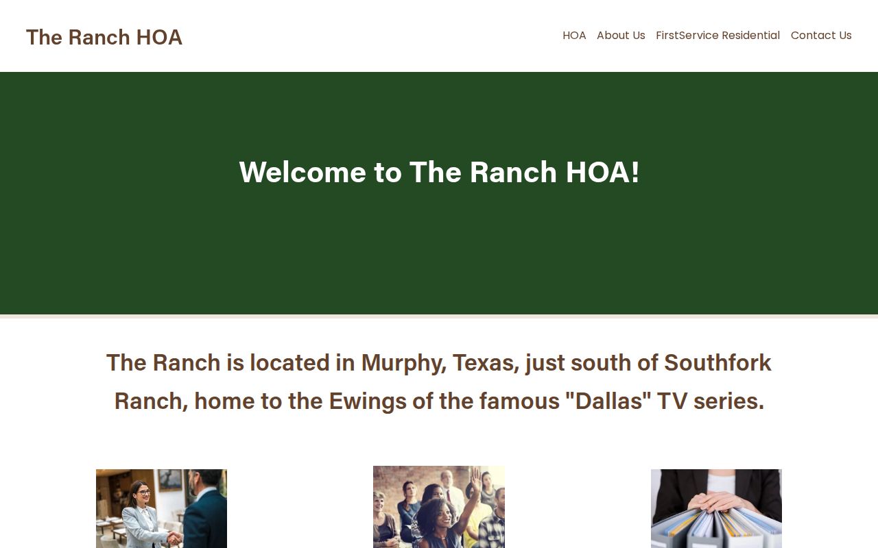 Murphy neighbors community contact route on The Ranch HOA website