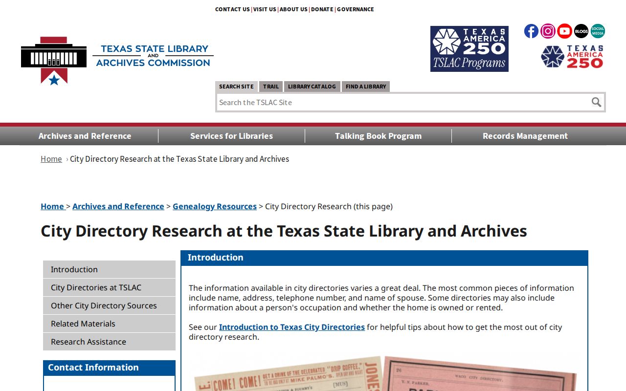 Murphy previous residents research through the Texas State Library city directory guide