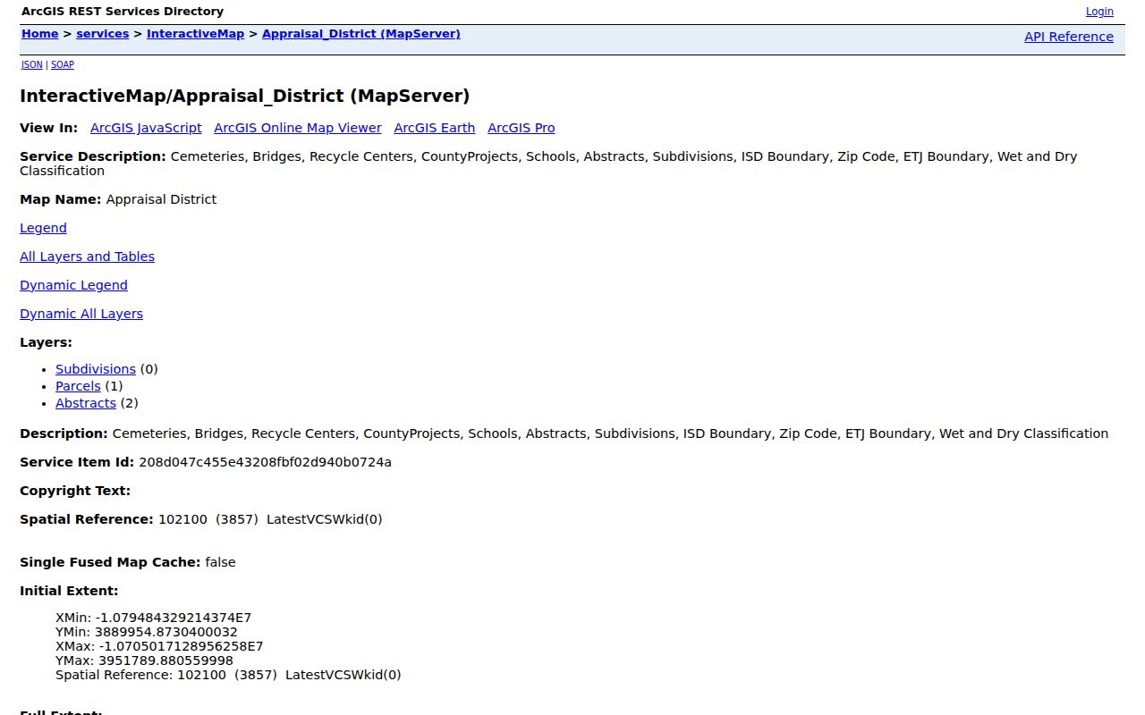 Murphy street directory parcel GIS service